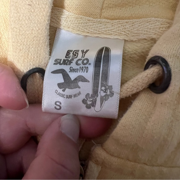 esy surf co hoodie charlston sc South Carolina yellow zip up size small - Picture 3 of 7